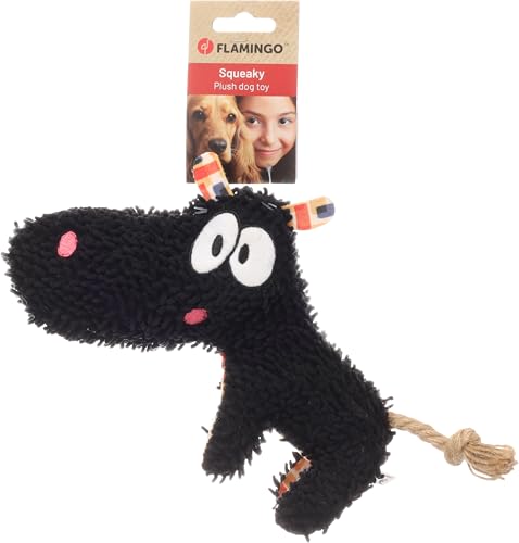 Flamingo Saffia Nilpferd Spielzeug mit Seil – Schwarz, Mit Quietscher für Extra Spielspaß – Perfekt für Hunde Flamingo Saffia Nilpferd Spielzeug mit Seil – Schwarz, Mit Quietscher für Extra Spielspaß – Perfekt für Hunde von Flamingo
