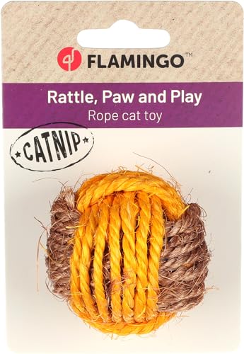 Flamingo Spielzeug für Katze Justo Bällchen Braun & Gelb - Durchemmer 5,5cm - Mit Rasselgeräusch und Katzenminze Flamingo Spielzeug für Katze Justo Bällchen Braun & Gelb - Durchemmer 5,5cm - Mit Rasselgeräusch und Katzenminze von Flamingo