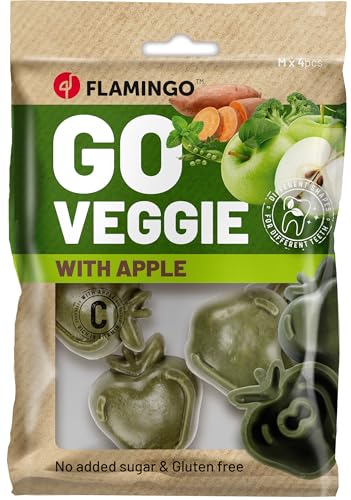 Vegetarischer Hundesnack Apfelform – Flamingo Veggie Apfel 120g – Glutenfrei, ballaststoffreich & vitaminreich ​ von Flamingo