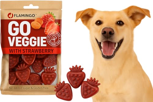 Flamingo Leckerli Hund – Veggie Erdbeere Rot – 120g – glutenfrei – kalorienarm – Zahnpflege Snack Flamingo Leckerli Hund – Veggie Erdbeere Rot – 120g – glutenfrei – kalorienarm – Zahnpflege Snack von Flamingo