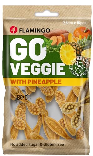 Flamingo Veggie ZAHNBÜRSTE MIT Ananas 7,5CM 15ST 120G von Flamingo