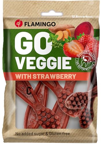 Flamingo Veggie ZAHNBÜRSTE MIT Erdbeere 12,5CM 4ST 160G Flamingo Veggie ZAHNBÜRSTE MIT Erdbeere 12,5CM 4ST 160G von Flamingo