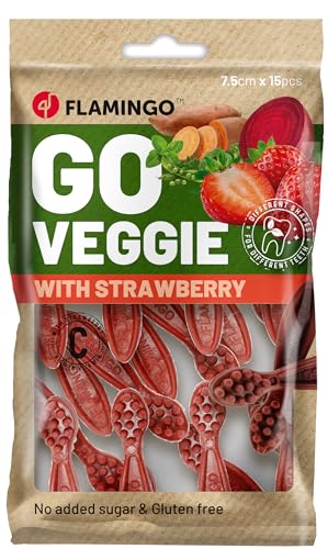 Flamingo Veggie ZAHNBÜRSTE MIT Erdbeere 7,5CM 15ST 120G Flamingo Veggie ZAHNBÜRSTE MIT Erdbeere 7,5CM 15ST 120G von Flamingo