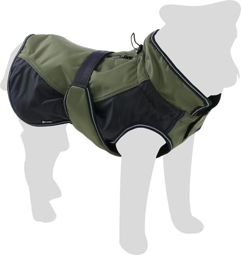 Flamingo Hundemantel Winter – Eisberg Kaki & Dunkelblau – 40cm – warm & modisch – Polyester – atmungsaktiv – wasserbeständig – PU-Beschichtung – Bauchriemen – Geschirröffnung – reflektierend Flamingo Hundemantel Winter – Eisberg Kaki & Dunkelblau – 40cm – warm & modisch – Polyester – atmungsaktiv – wasserbeständig – PU-Beschichtung – Bauchriemen – Geschirröffnung – reflektierend von Flamingo