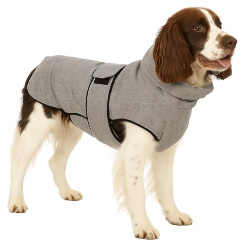 Flamingo Hundemantel Winter – Iglu Grau – 50cm – warm & modisch – Polyester – wasserabweisend – isothermische Innenschicht – reflektierend – Brust- & Bauchabdeckung – Geschirröffnung von Flamingo