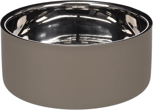 Futter- UND TRINKNAPF Xara RUND Taupe 20,5x8,5CM 1,9L von Flamingo