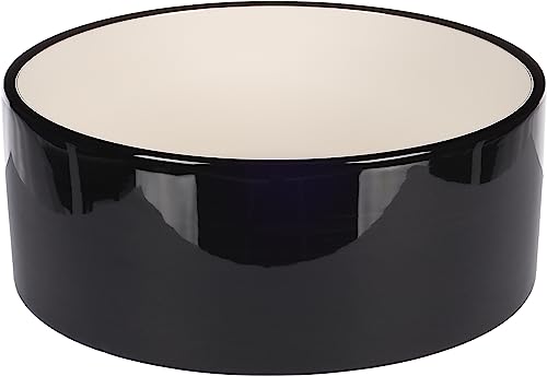 Flamingo Futter- UND TRINKNAPF Hund Rocky Keramik SCHWARZ RUND 1700ML 20x7,5CM von Flamingo