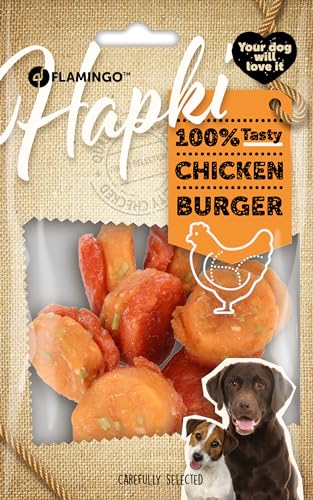 Flamingo Leckerli Hund – Mini Hamburger mit Huhn – 85g – leckerer Hundesnack – ohne Zuckerzusatz – Snack Hapki Flamingo Leckerli Hund – Mini Hamburger mit Huhn – 85g – leckerer Hundesnack – ohne Zuckerzusatz – Snack Hapki von Flamingo