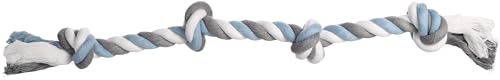 Flamingo HS Baumwolle Jim KNOTENKNOCHEN 4 Knoten BLAU/Weiss/GRAU 60CM Flamingo HS Baumwolle Jim KNOTENKNOCHEN 4 Knoten BLAU/Weiss/GRAU 60CM von Flamingo