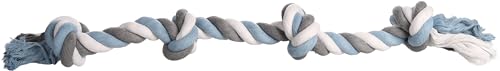 Flamingo HS Baumwolle Jim KNOTENKNOCHEN 4 Knoten BLAU/Weiss/GRAU 75CM Flamingo HS Baumwolle Jim KNOTENKNOCHEN 4 Knoten BLAU/Weiss/GRAU 75CM von Flamingo