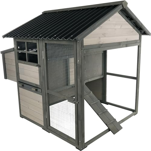 Flamingo Hühnerstall Zivo Cottage Grau – 328 cm L x 113 cm B x 121 cm H, Kiefernholz, Plexiglas, Einfach zu Montieren – Pure Verwöhnung für Ihre Hühner! Flamingo Hühnerstall Zivo Cottage Grau – 328 cm L x 113 cm B x 121 cm H, Kiefernholz, Plexiglas, Einfach zu Montieren – Pure Verwöhnung für Ihre Hühner! von Flamingo