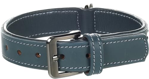 Flamingo Halsband Denver + SCHMUCKELEMENTEN BLAU M 30-38CM 30MM von Flamingo