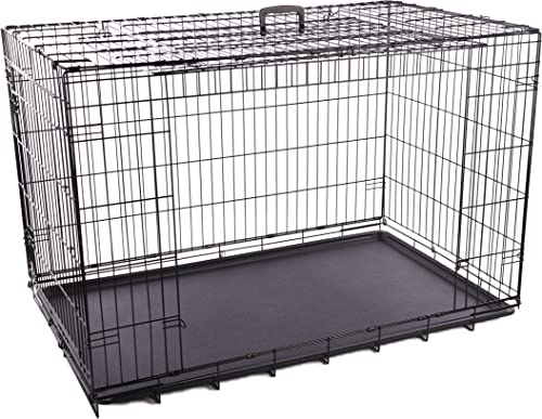 Flamingo Draadkooi Nyo Zwart – XXL | A: 124 cm, B: 77 cm, C: 81,5 cm, Stark, Langlebig, Stilvoll und Einfach zu Reinigen – Ideal für Große Hunde! von Flamingo