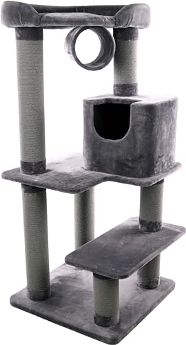 Flamingo Kratzbaum Jessi – Grau, 176 cm | XXL-Kletterparadies für Katzen! von Flamingo