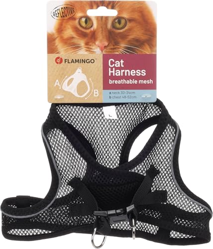 Katze Geschirr Step&Go Berta Schwarz L 30-34cm 48-52cm Katze Geschirr Step&Go Berta Schwarz L 30-34cm 48-52cm von Flamingo