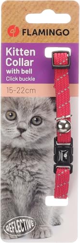 Katze Halsband Kätzchen Elza Korallenrot 15-22cm 10mm von Flamingo