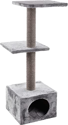 Flamingo Kratzbaum Bran grau – 54 x 40 x 101 cm – Pfosten für Katzen – Plattformen und Versteck von Flamingo
