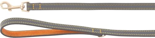 Flamingo Leine für Hund Virginia grau 130cm 15mm - Karabinerhaken mit einem matten goldfarbenen Finish - Mit Ring für Zubehör Flamingo Leine für Hund Virginia grau 130cm 15mm - Karabinerhaken mit einem matten goldfarbenen Finish - Mit Ring für Zubehör von Flamingo