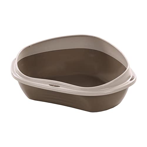 OFFENE KATZENTOILETTE Ecke SADIO Taupe L 58,5x48x20,5CM von Flamingo