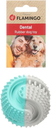 Flamingo Hundespielzeug – Growi Ball Weiß/Grün – aus Gummi, Zahnpflege – Ø 8 cm von Flamingo