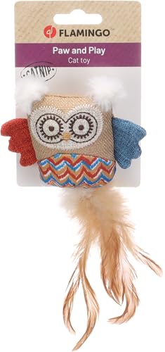 Flamingo Katzenspielzeug – Robla Eule – 21cm – Textil – mit Knistergeräusch, Catnip & Federn – bunt – Spielzeug für Katzen Flamingo Katzenspielzeug – Robla Eule – 21cm – Textil – mit Knistergeräusch, Catnip & Federn – bunt – Spielzeug für Katzen von Flamingo