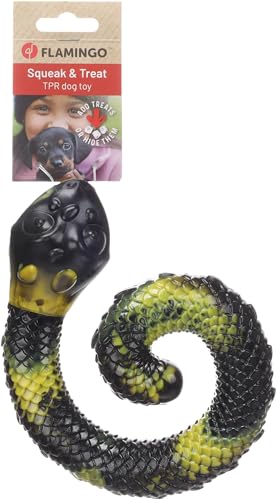 Flamingo Hundespielzeug – Sneaky Schlange Gelb/Schwarz – TPR, befüllbar, Quietscher – Länge 17 cm Flamingo Hundespielzeug – Sneaky Schlange Gelb/Schwarz – TPR, befüllbar, Quietscher – Länge 17 cm von Flamingo