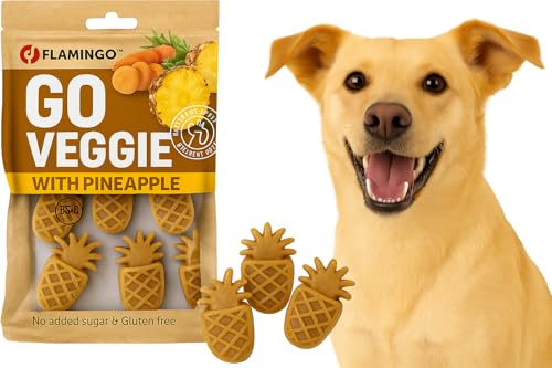 Vegetarischer Hundesnack Ananasform – Flamingo Veggie Ananas 120g – Glutenfrei, ballaststoffreich & vitaminreich von Flamingo