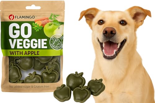 Vegetarischer Hundesnack Apfelform – Flamingo Veggie Apfel 120g – Glutenfrei, ballaststoffreich & vitaminreich von Flamingo