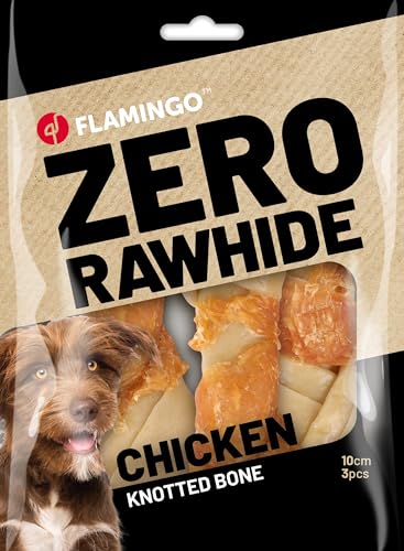 Zero Rawhide GEKNOTETER Knochen MIT Huhn 10CM 3ST 120G Zero Rawhide GEKNOTETER Knochen MIT Huhn 10CM 3ST 120G von Flamingo