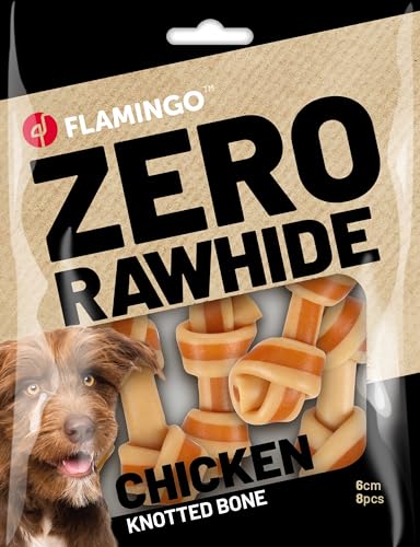Zero Rawhide GEKNOTETER Knochen MIT Huhn 6CM 8ST 144G Zero Rawhide GEKNOTETER Knochen MIT Huhn 6CM 8ST 144G von Flamingo