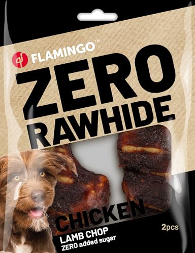 Flamingo Leckerli Hund – Kotelett ohne Rohhaut mit Huhn & Lamm – 80g – gesunder Snack von Flamingo