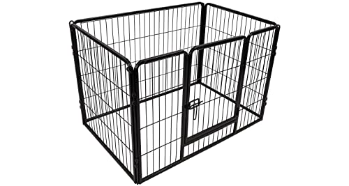 Flamingo Hundekennel Kazan – Schwarz, Größe M (109 × 72 × 72 cm) | Faltbarer Metallkäfig für mittelgroße Hunde von Flamingo