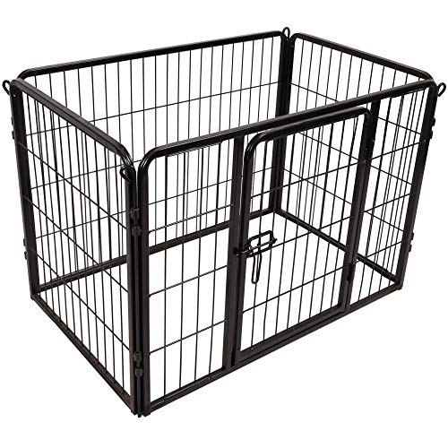 Flamingo Hundekennel Kazan – Schwarz, Größe S (93 × 59 × 64 cm) | Faltbarer Metallkäfig für kleine bis mittelgroße Hunde von Flamingo