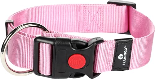 Flamingo Halsband für Hund Ziggi rosa XL - 55-75cm 40mm - Stufenlos verstellbar - Mit zugentlastung - Klickschnalle mit Sicherheitsschloss Flamingo Halsband für Hund Ziggi rosa XL - 55-75cm 40mm - Stufenlos verstellbar - Mit zugentlastung - Klickschnalle mit Sicherheitsschloss von Flamingo
