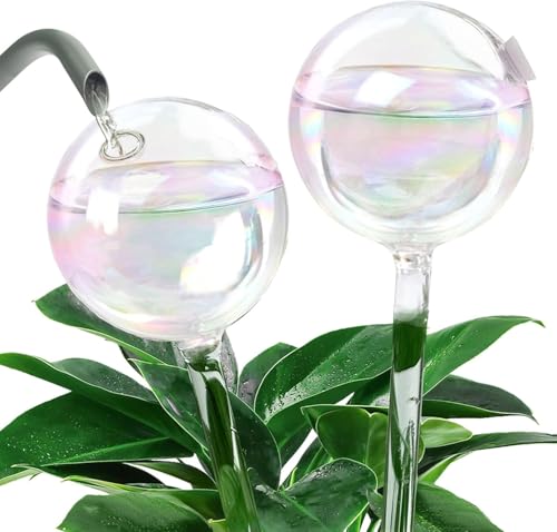 Bewässerungskugeln, 4 Stück Bewässerung Zimmerpflanzen, Wasserspender Pflanzen, Bunte Pflanzen Bewässerung Dosierte Selbstbewässerungskugeln Pflanzen u. Blumen für Garten und Balkon (A) von Flanliy