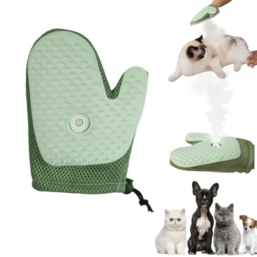 Tierhaarentferner Handschuh,2025 Neu Haarentfernungshandschuh mit Spray, Antistatische Tierhaarentferner, Handschuh Katzenbürste mit Dampf, Handschuh Tierhaarentfernung für Hund und Katze (A*1) von Flanliy