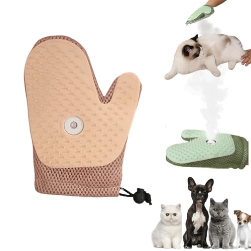 Tierhaarentferner Handschuh,2025 Neu Haarentfernungshandschuh mit Spray, Antistatische Tierhaarentferner, Handschuh Katzenbürste mit Dampf, Handschuh Tierhaarentfernung für Hund und Katze (B*1) von Flanliy