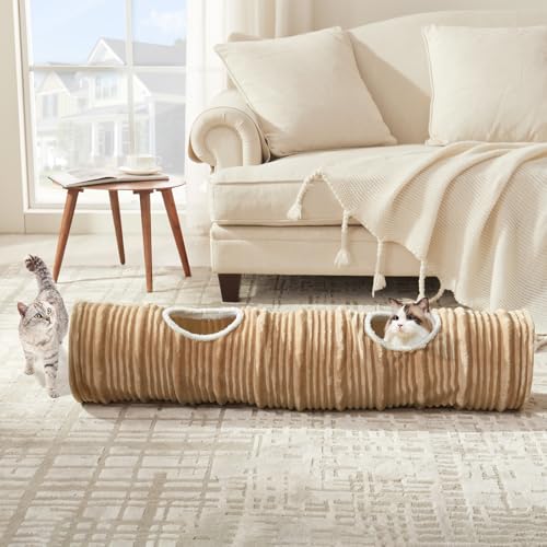 Katzentunnel für Indoor-Katzen, Katzenspielzeug, zusammenklappbarer Tunnel, gerades Rohr mit einem lustigen Ball und 2 Löchern, Katzenspieltunnel, für Kaninchen, Frettchen, Welpen und kleine Haustiere Katzentunnel für Indoor-Katzen, Katzenspielzeug, zusammenklappbarer Tunnel, gerades Rohr mit einem lustigen Ball und 2 Löchern, Katzenspieltunnel, für Kaninchen, Frettchen, Welpen und kleine Haustiere von Flashing Fire