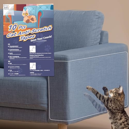 Doppelter dicker Katzenkratz-Möbelschutz - 10 Stück Katzen-Couchschutz mit 50 Nadeln, transparenter Anti-Kratz-Möbelschutz für Couch und Stoff. Doppelter dicker Katzenkratz-Möbelschutz - 10 Stück Katzen-Couchschutz mit 50 Nadeln, transparenter Anti-Kratz-Möbelschutz für Couch und Stoff. von Fldofaves