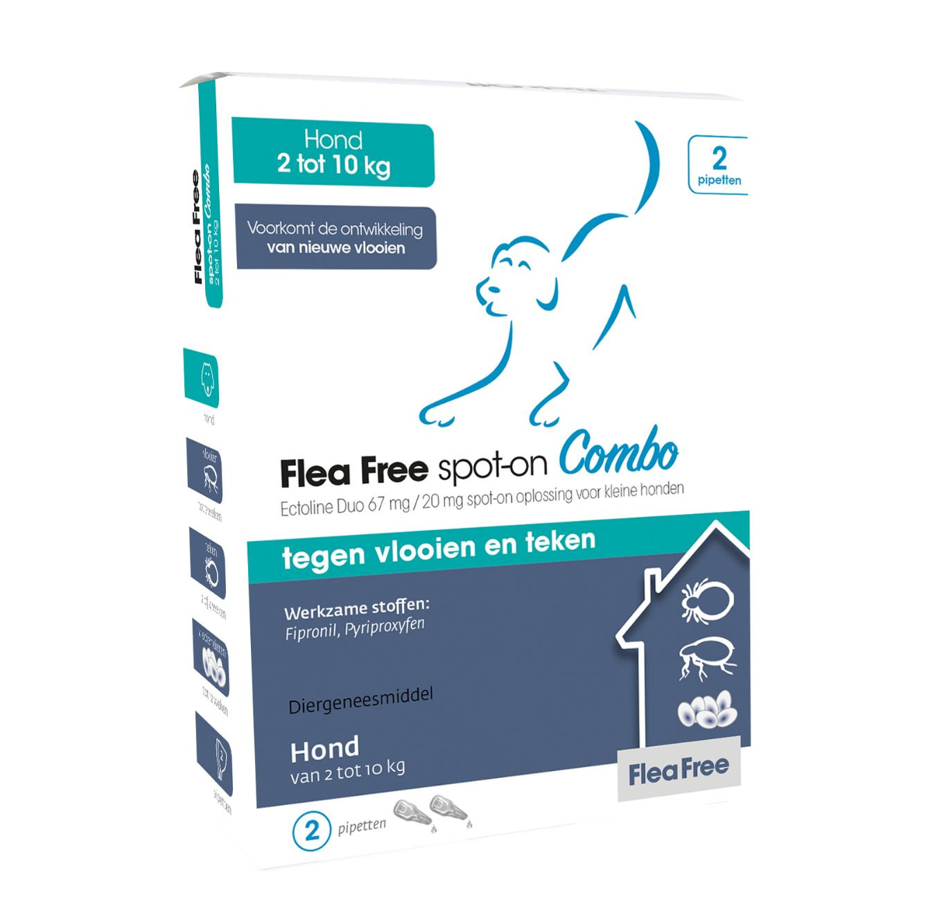 Flea Free Spot-On Combo für Hunde 2 - 10 kg 2 Pipetten von Flea Free