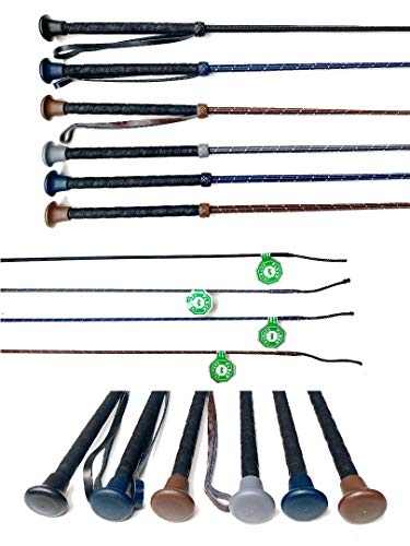 Fleck - Soft Wickelgriff Dressurgerte Gerte Reitgerte Neylongespinst (Navy, 90 cm mit Handlasche) von Fleck