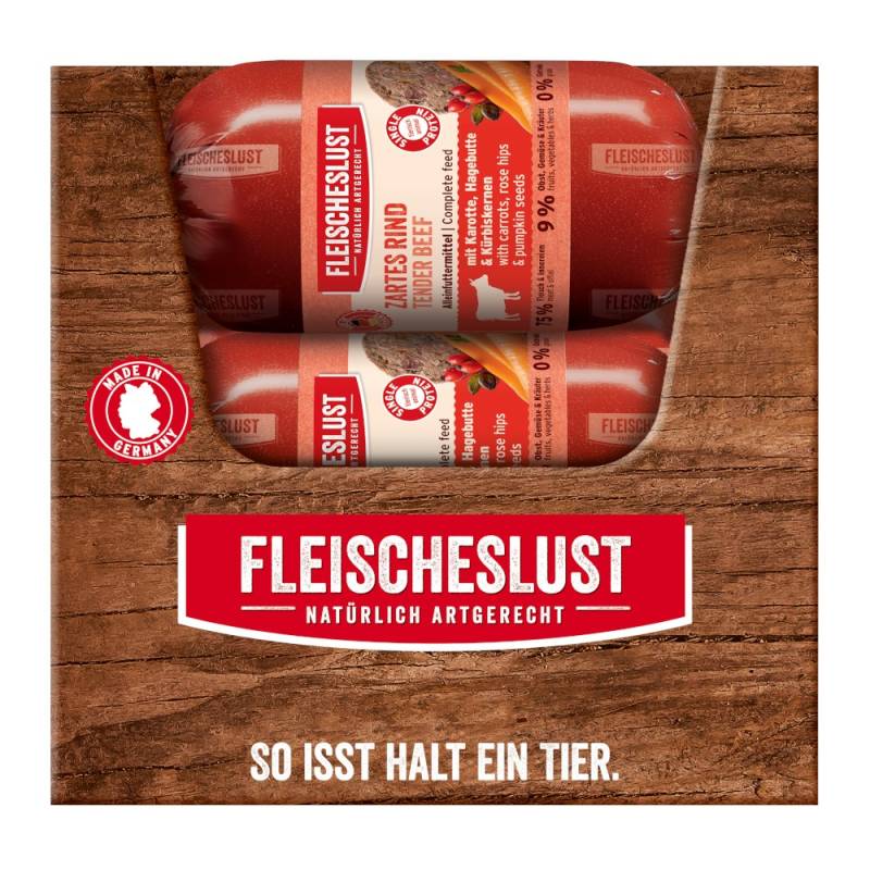 Fleischeslust Classic 15 x 200 g - zartes Rind mit Hagebutte, Karotte & Kürbiskernen von Fleischeslust