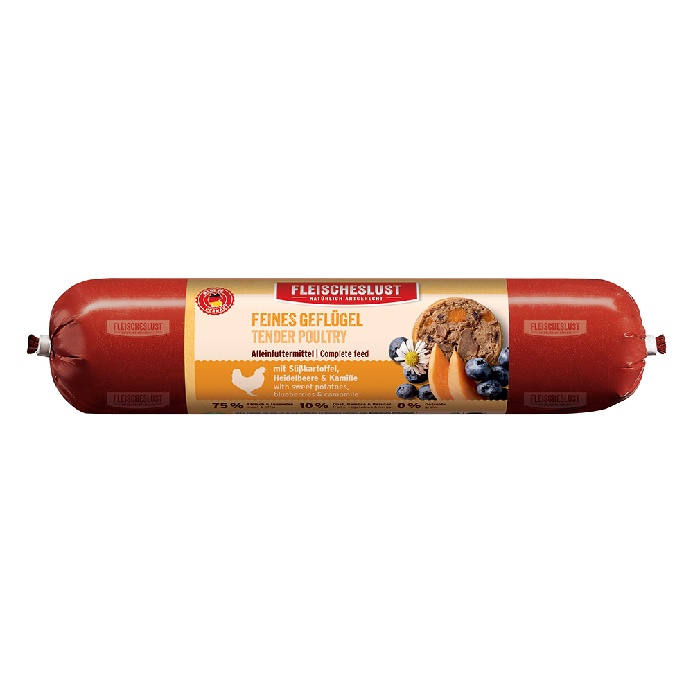 Fleischeslust Classic 6 x 800 g - Feines Geflügel mit Süßkartoffel, Heidelbeere & Kamille Fleischeslust Classic 6 x 800 g - Feines Geflügel mit Süßkartoffel, Heidelbeere & Kamille von Fleischeslust