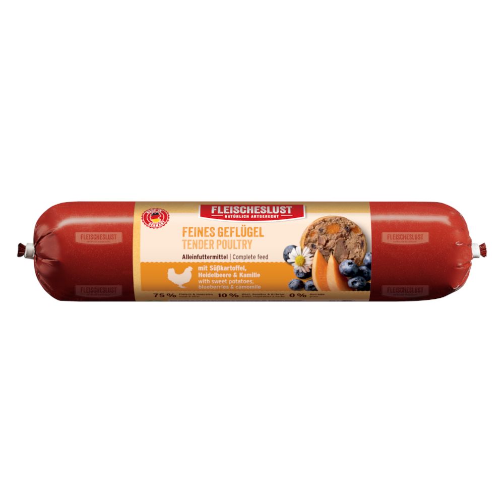 Fleischeslust Classic 8 x 400 g - Feines Geflügel mit Süßkartoffel, Heidelbeere & Kamille Fleischeslust Classic 8 x 400 g - Feines Geflügel mit Süßkartoffel, Heidelbeere & Kamille von Fleischeslust