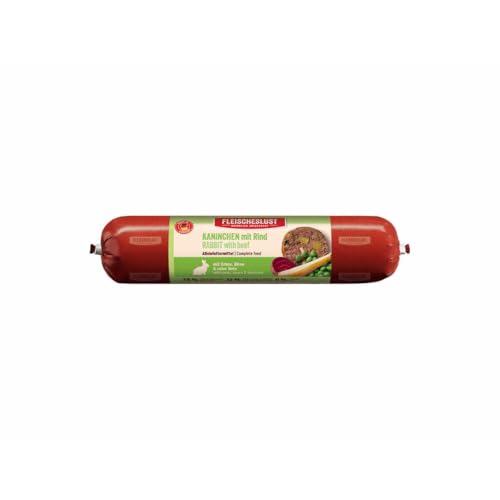 Fleischeslust Kaninchen mit Rind mit Erbse, Birne & roter Bete Wurst (1 x 400 Gramm) von Fleischeslust
