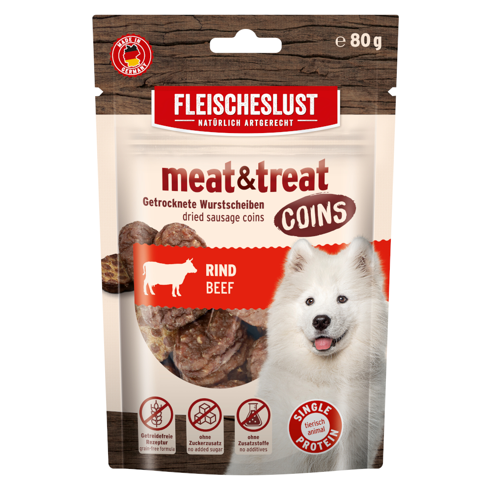 Fleischeslust Meat & Treat Coins - Rind (80 g) von Fleischeslust