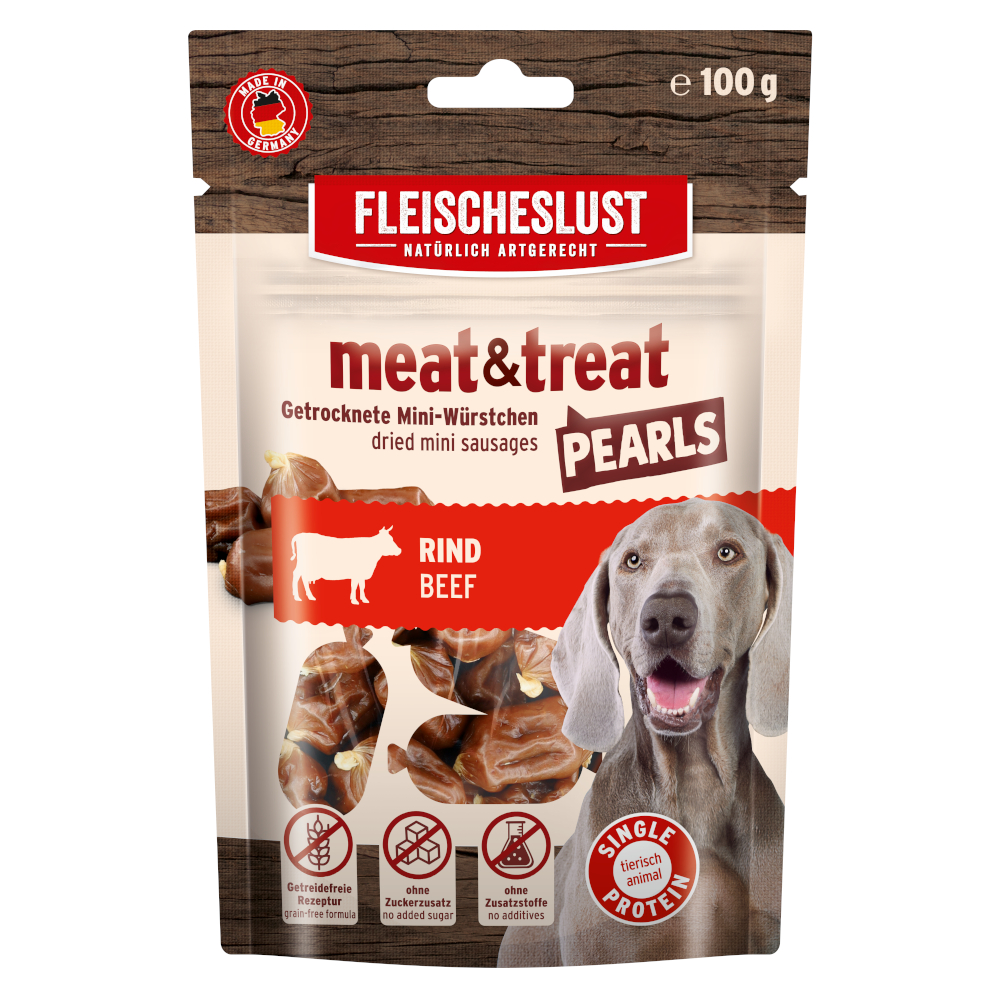Fleischeslust Meat & Treat Pearls - Rind (100 g) von Fleischeslust