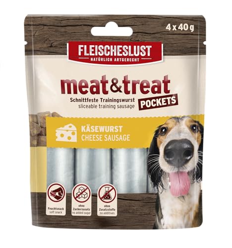 Fleischeslust Meat & Treat Pockets Käsewurst (4 x 40g) von Fleischeslust