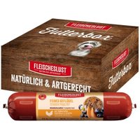 Fleischeslust Nassfutter Hund Adult Futterbox Geflügel, Heidelbeere, Süßkartoffel & Kamille 6x800 g von Fleischeslust