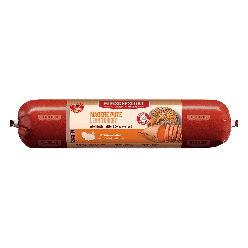 Fleischeslust Sensitiv 6 x 800 g - Magere Pute mit Süßkartoffel Fleischeslust Sensitiv 6 x 800 g - Magere Pute mit Süßkartoffel von Fleischeslust